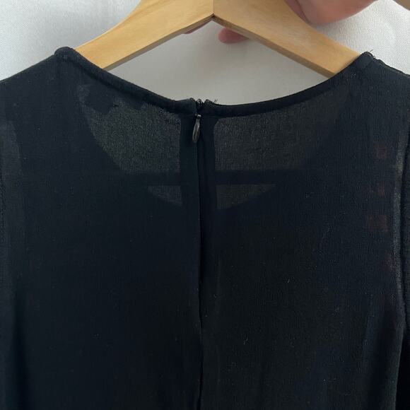 Ella Moss XS Black Pink Striped Blouson Top Blouse Sleeveless Short Length - Picture 6 of 9